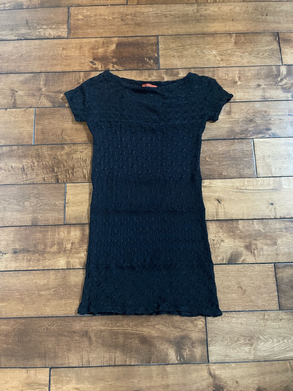 Missoni Sheer Black Knit Mini Dress